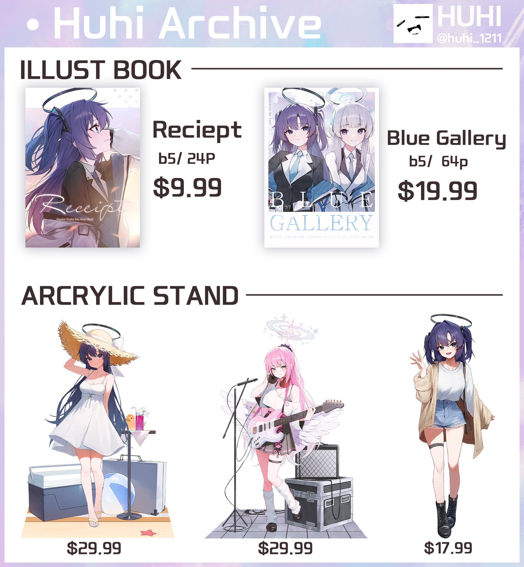 Blue Archive Acrylic Stands - Huhi