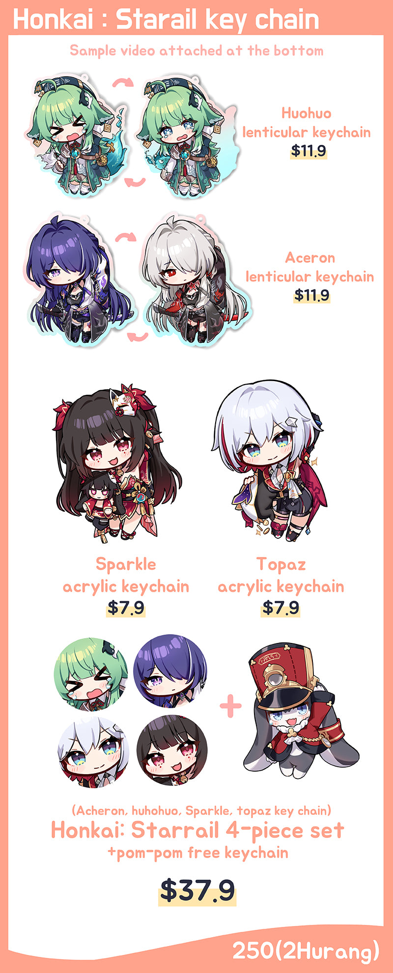 Honkai Star Rail Acrylic Charms - 2Hurang