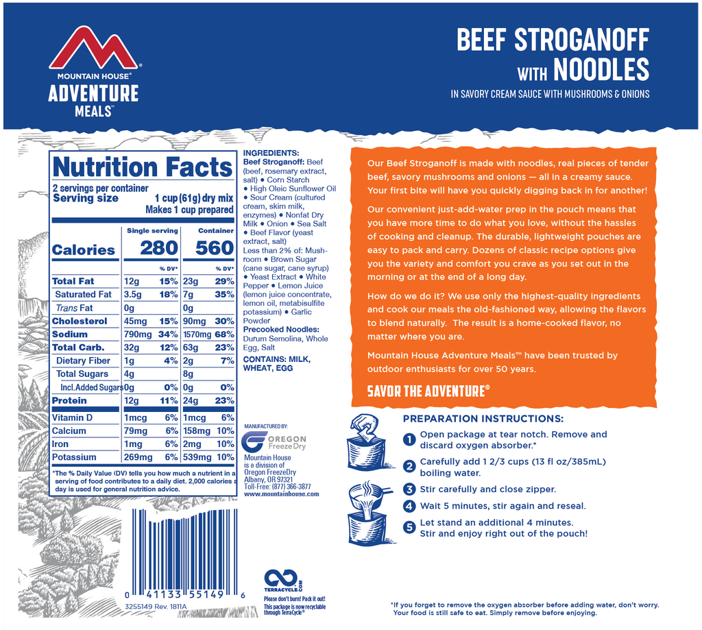 Mountain House Beef Stroganoff w/ Noodles