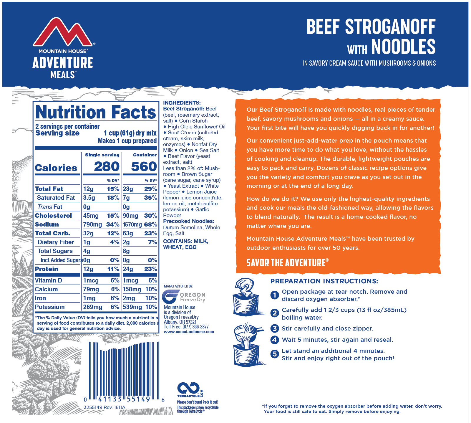 Mountain House Beef Stroganoff w/ Noodles