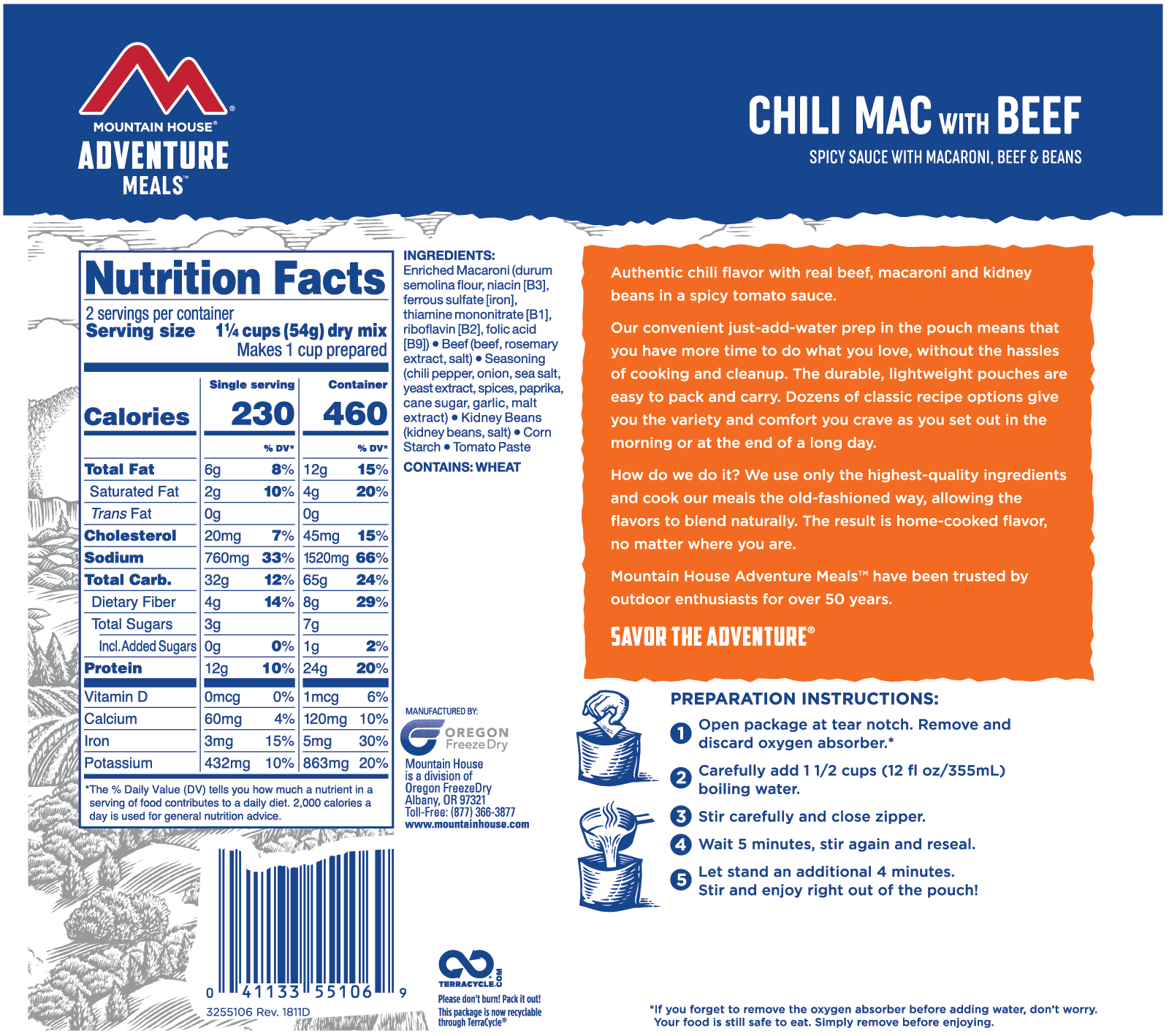 Mountain House Chili Mac with Beef
