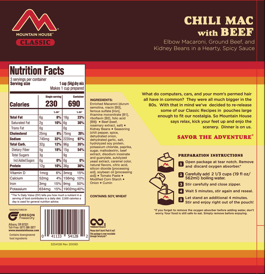 Mountain House Classic Chili Mac with Beef