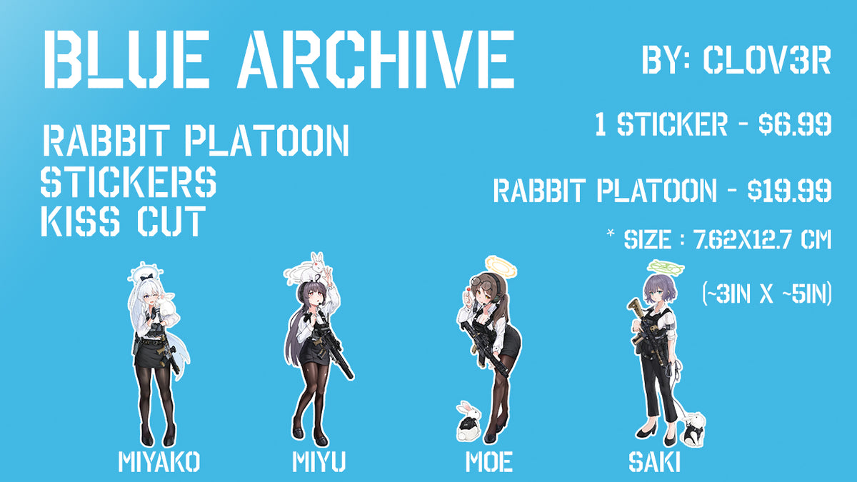 Blue Archive Rabbit Point Man Clov3r - RABBIT Platoon Office Lady Blue Archive Stickers – FT MediaWorks
