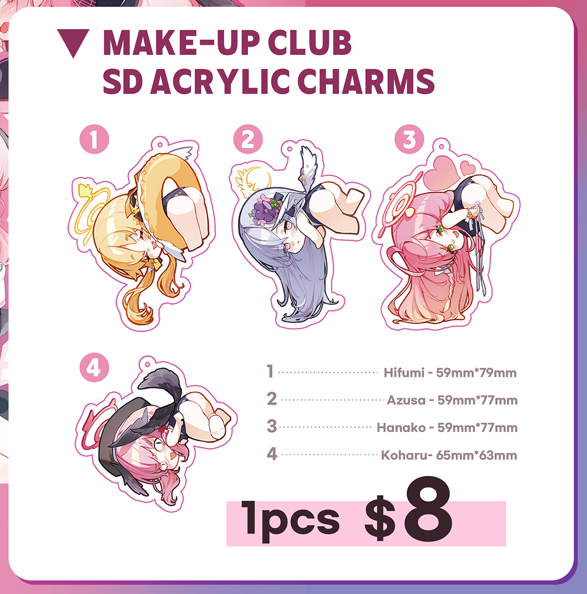 Make-Up Club Blue Archive Acrylic Charms - KOKKO (Pre-Order)